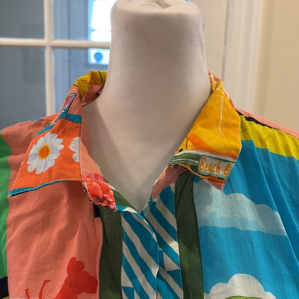 Lucky & Coco Women’s Vibrant Multi-Color Tropical Print Shirt. Size L. - Picture 3 of 11